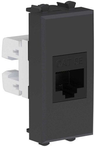 Розетка компьютерная модульная DKC Avanti 1-м. 1 мод. RJ45 5е черный матовый картинка